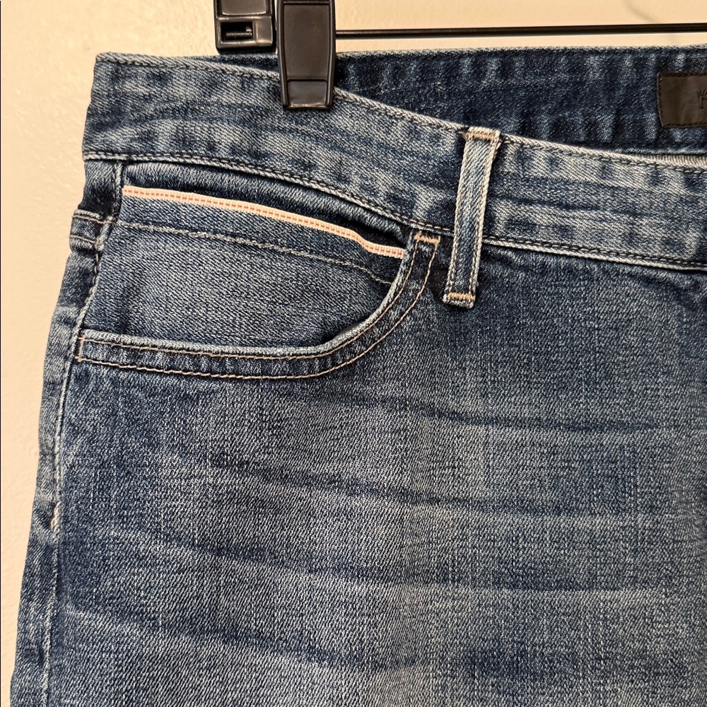 Koral Women's Crop Relaxed Selvage Skinny Blue Jeans Sz 34 - Picture 4 of 9